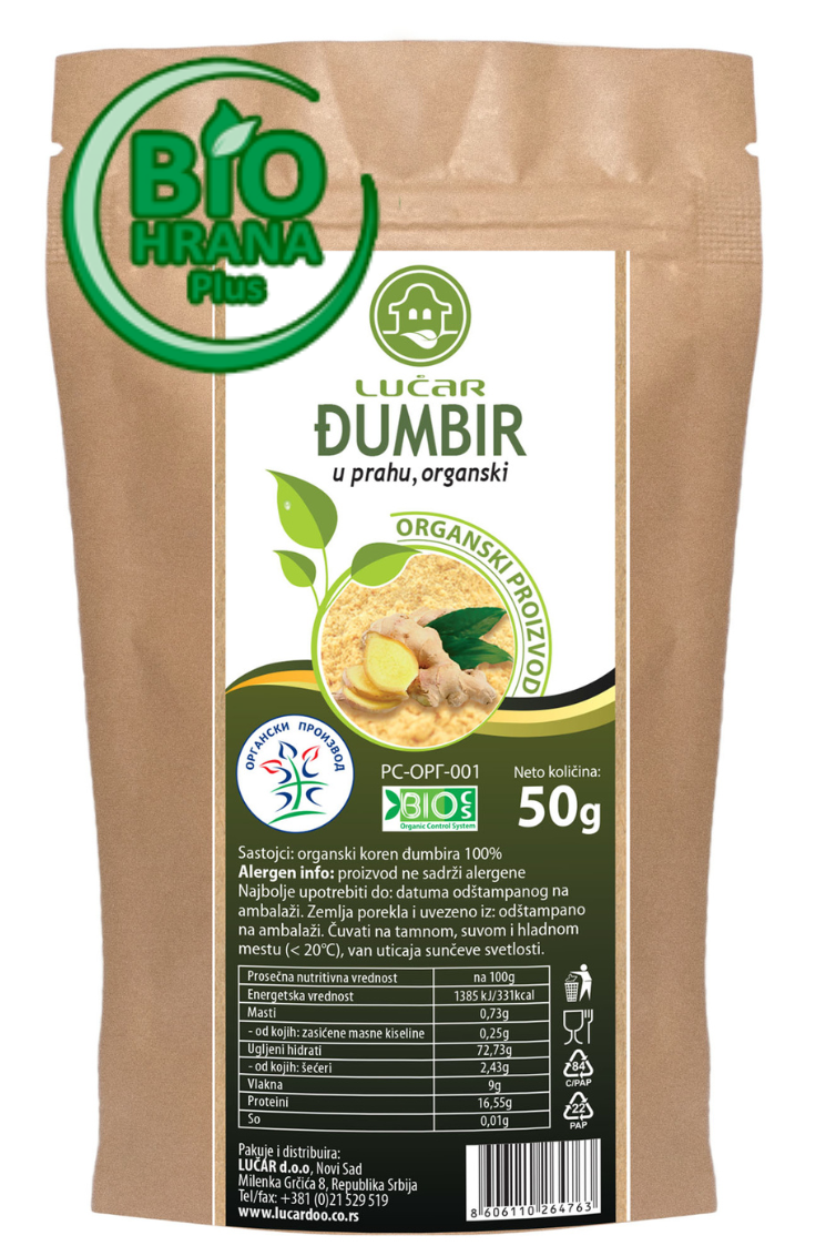 Djumbir u prahu organski 50g Lucar